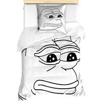 ABAKUHAUS Humor Bettbezugs Set für Einzelbetten, Weinend Frosch Meme