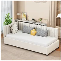 HAUSS SPOLE Schlafsofa 90x200cm mit Matratze Sofabett, Lattenrost, Hautfreundlicher Samtstoff beige