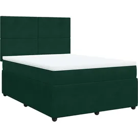vidaXL Boxspringbett 140 x 200 cm Dunkelgrün