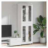 vidaXL Highboard FLORIN Hochglanz Weiß 60 x 35 x 182 cm Holzwerkstoff