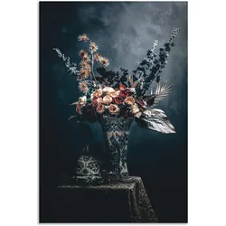 Alu-Dibond-Druck ARTLAND "Sommer Kunst Stilleben", blau (farbe bild(er): blau), B:80cm H:120cm, Alu Dibond, Bilder, für Innen- und Außenbereich geeignet, Outdoorbild