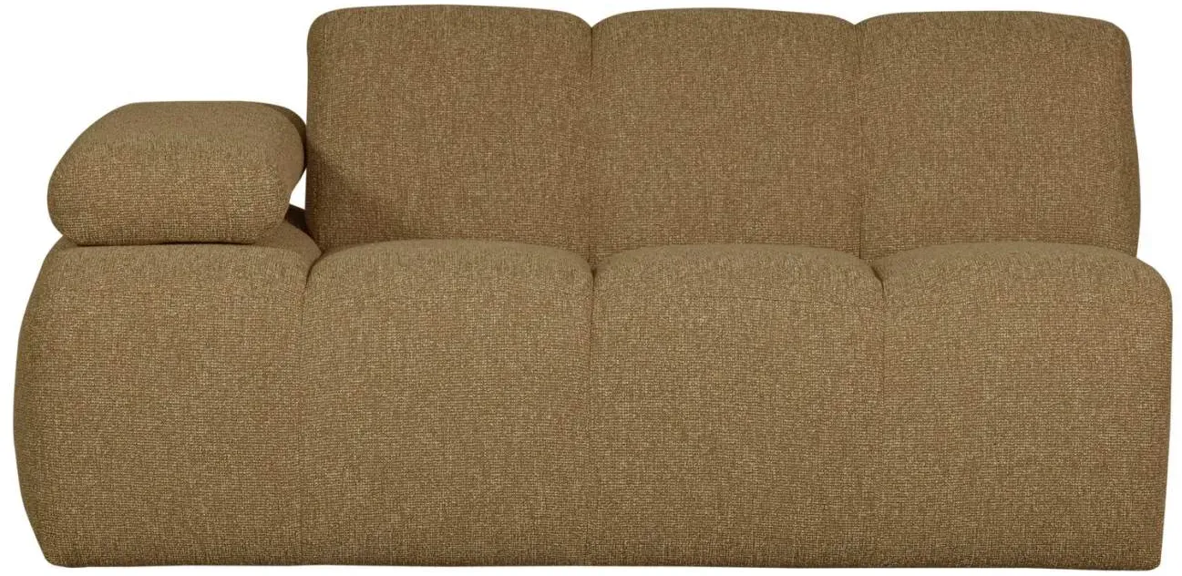 Modulsofa Mojo Boucle, moderner Komfort mit Armlehne links, Gelb Braun, flexibles Design