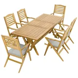 aea Designer Outdoor Garnitur Holzstühle Robuster Esstisch Edle Garten Möbel