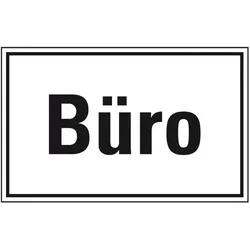 Aufkleber I Türhinweisschild Büro, Folie, selbstklebend, 300x200mm