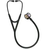 3M Littmann Cardiology IV Stethoskop mit Gratis Gravur und Penlight (Schwarz/Rainbow Edition/High Polish/Smoke Stem)