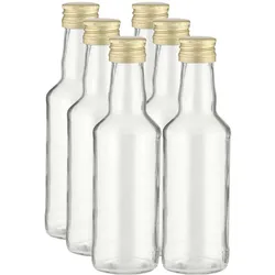 Trinkflasche 6tlg. Glas Transparent Klar 200 ml