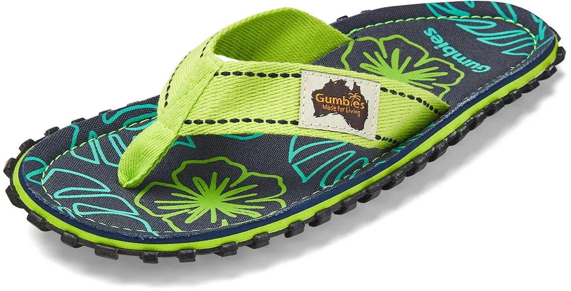 Gumbies Original Zehentrenner - 41 - Lime Hibiscus