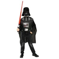 Rubie ́s Kostüm Star Wars Darth Vader Basic 4-teilig mit Lichtschw, Einfaches Star Wars-Kostüm mit allem drum und dran! schwarz