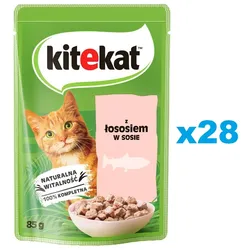 KITEKAT 28x85 g: Lachs in Soße  für adulte Katzen