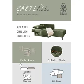 Jockenhöfer Recamiere Polyester mit Bettfunktion 1-Sitzer Grün