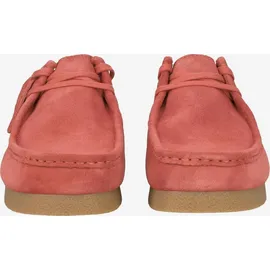 CLARKS WallabeeEVO Derby Schnürhalbschuhe, Red Suede, 43 EU