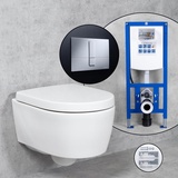 GEBERIT iCon Compact Wand-WC & Tellkamp WC-Sitz mit neeos Vorwandelement,, 204030600+16782CR#SET,