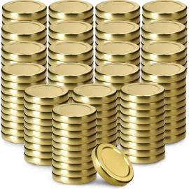 Kadax 200er Set Schraubdeckel TO53 für Gläser 53mm Gold – Twist-Off Ersatzdeckel für 115ml Gläser & Saftflaschen, Luftdicht & Spülmaschinenfest