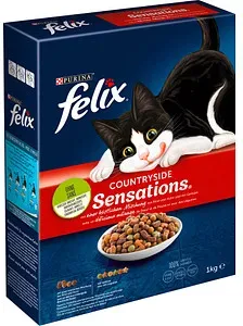 felix® Katzen-Trockenfutter Countryside Sensations mit Rind, Huhn und Gemüse 1,0 kg