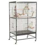 Montana Vogelkäfig Casa 90 90 x 60 x 160 cm hellgrau/dunkelgrau