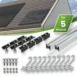 Tepto Schrägdach Montageset¬†Silber für 5 PV-Module senkrecht 30 mm Rahmenh√∂he