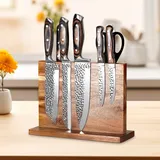 Messerblock Magnetisch Holz, Doppelseitiger Messerhalter Magnetisch Magnet Messerhalter Ohne Messer für Küchentheke Multifunktionale Aufbewahrung
