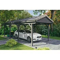 Einzelcarport SKANHOLZ "Fichtelberg", grau (dunkelgrau), H: 273cm, Carports, mit Dachlattung
