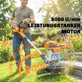 Outsunny Akku-Rasentrimmer 21V inkl. 2 x 4,0 Ah