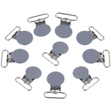 10 Stück 25 Mm Runde Hosenträger-Hosenträger Schnullerband Männer Hosenträger-Clips Blattriemen Halter Befestigungsclips Bettlaken-Clips Befestigungsclips (Grau)