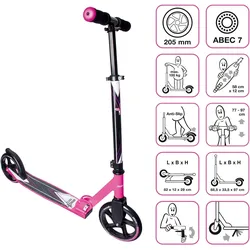 muuwmi Aluminium Scooter 205 mm pink EINHEITSGRÖSSE