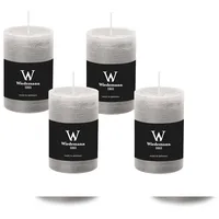 Wiedemann Kerzen Rustik Marble Stumpenkerze 14 cm grau 4 St.