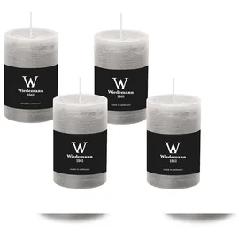 Wiedemann Kerzen Rustik Marble Stumpenkerze 14 cm grau 4 St.