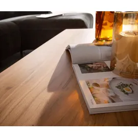 DeLife Couchtisch Stonegrace 80x60 cm Akazie Natur 2 Schubladen Steinfurnier, Couchtische
