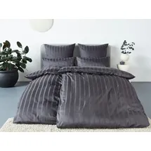 LeGer Home by Lena Gercke Bettwäsche »Leonore« 2 Stk., tlg. Mako-Satin, Streifen aus 100% Baumwolle, Größe ab 135x200 cm 39529368-0 anthrazit 1 Stk.,