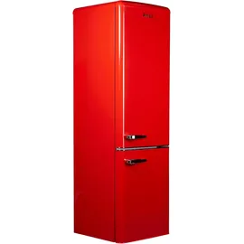 Amica KGCR 387 100 R Retro-Kühl-Gefrierkombination (244 l, 1810 mm hoch, Rot)