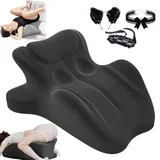 Generisch Couple Pillow,Ergonomisches Keilkissen Aus Memory-Schaum, 27°-Winkel, Mit Abnehmbarem Schutzbezug,Multifunktionales Memory Foam Keilkissen,FüR RüCken Und Nacken. (Schwarz, 59 * 46 * 24)