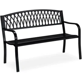 Relaxdays Gartenbank 130 x 87 x 127 cm Schwarz