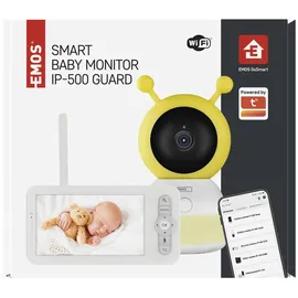 EMOS GoSmart Babyphone mit Monitor und 3000 mAh Akku, WiFi und App, drehbar, fokussierbar, 2-Wege-Audio, IR-Nachtsicht, Smart Sensore und Erkennungsfunktionen, inkl. Netzteil