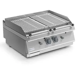 Mastro 700er Kochserie / Gas-Lavasteingrill, Tischmodell, Bodenplatte aus Gusseisen, gleichmäßige Kochfläche, V-förmiger Grillrost
