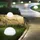 ETC Shop 3er Set LED Solar Steh Lampen Halb Kugel  Garten Weg Beleuchtung  weiß