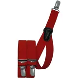 Harrys-Collection Kinderhosenträger mit 3 Clips, Farben:rot - Einheitsgröße