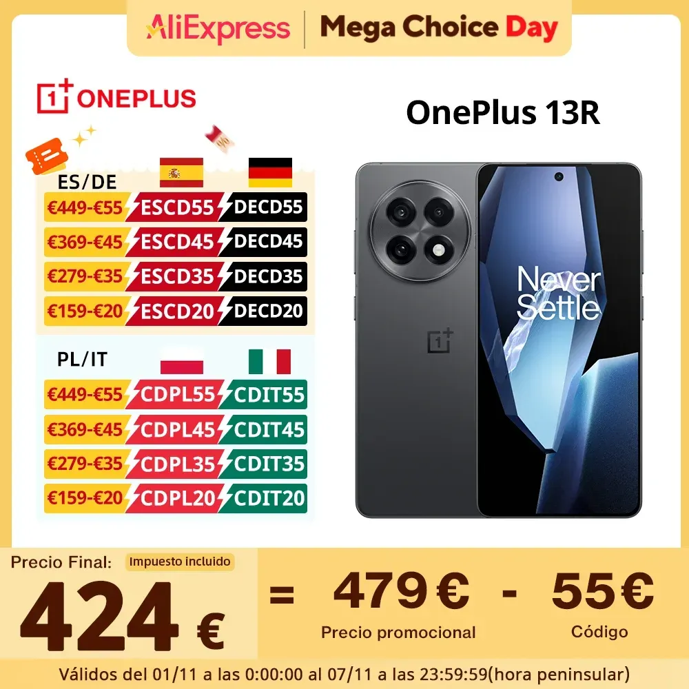 Weltpremiere OnePlus 13R Globale Version Smartphone 12 GB 256 GB Snapdragon 8 Gen 3 120 Hz Display 6000 mAh Akku 80 W SUPERVOOC