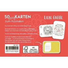 Circon Verlag GmbH 50 cozy Karten zum Ausmalen 50 St. Liebe Grüße
