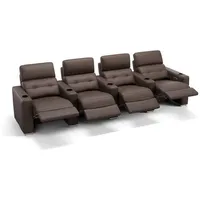 Sofanella 4-Sitzer Leder BARI, Heimkinosofa, Kinocouch, Funktionssofa, Kinosofa, Leder Sofas braun