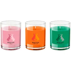 Benetton - Set mit 3 Kerzenstücken (Karottenkuchen, Vanille, Zimt) à 65 g