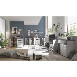 Stella Trading Mid.you Kommode Anthrazit, Weiß, Hochglanz, 1 Fächer, 1 Schubladen, 88x83x38 cm, Typenauswahl, Wohnzimmer, Kommoden & Sideboards, Kommoden