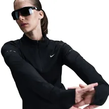Nike Swift Dri-FIT UV 1/2-Zip Laufshirt Damen 010 black/reflective silv XL