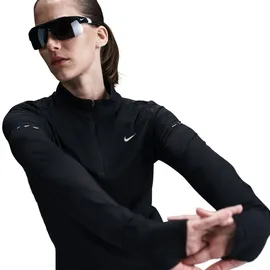 Nike Swift Dri-FIT UV 1/2-Zip Laufshirt Damen 010 black/reflective silv XL