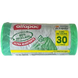 ALFAPAC Müllbeutel 15 Stk. 'Antibakteriell' 55x60cm 30L mit Selbstverschluss