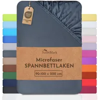 NatureMark Spannbettlaken Mikrofaser-Polyester 90 x 200 - 100 x 200 cm Grau