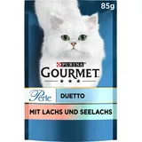 Gourmet PURINA GOURMET Perle Duetto Katzenfutter nass, mit Lachs und Seelachs, 26er Pack (26 x 85g)