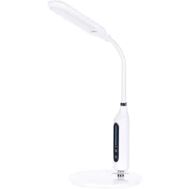 Beliani LED Schreibtischlampe CYGNUS mit Dimmer Metall Weiß