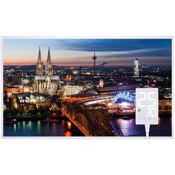 Heidenfeld Infrarotheizung HF-HP105, mit Bild, 16 Motive, 10 J. Garantie, Thermostat, Wandmontage (600 Watt, Köln)