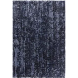 Kadima Design Velours-Bodenteppich Musterverlauf | 160x230cm, 11mm Florhöhe, 13mm Gesamthöhe | Dunkelblau | Schmutzabweisend | Dekorativ | TIBER-Rom