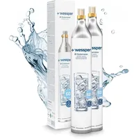 Wessper 2 x CO2-Zylinder, Geeignet für SodaStream, Aarke, Brita, WasserMaxx u.v.a Wassersprudler | 425g (60 l)